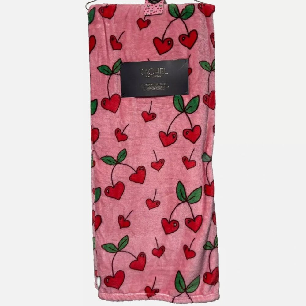 Rachel Roy Red Cherry Hearts Throw Blanket Cherries Oversized Valentine Viral
